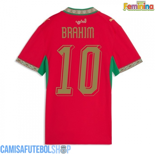 Camisa de time de futebol Marrocos Brahim Diaz #10 Replicas 1º Equipamento Feminina Mundo 2026 Manga Curta